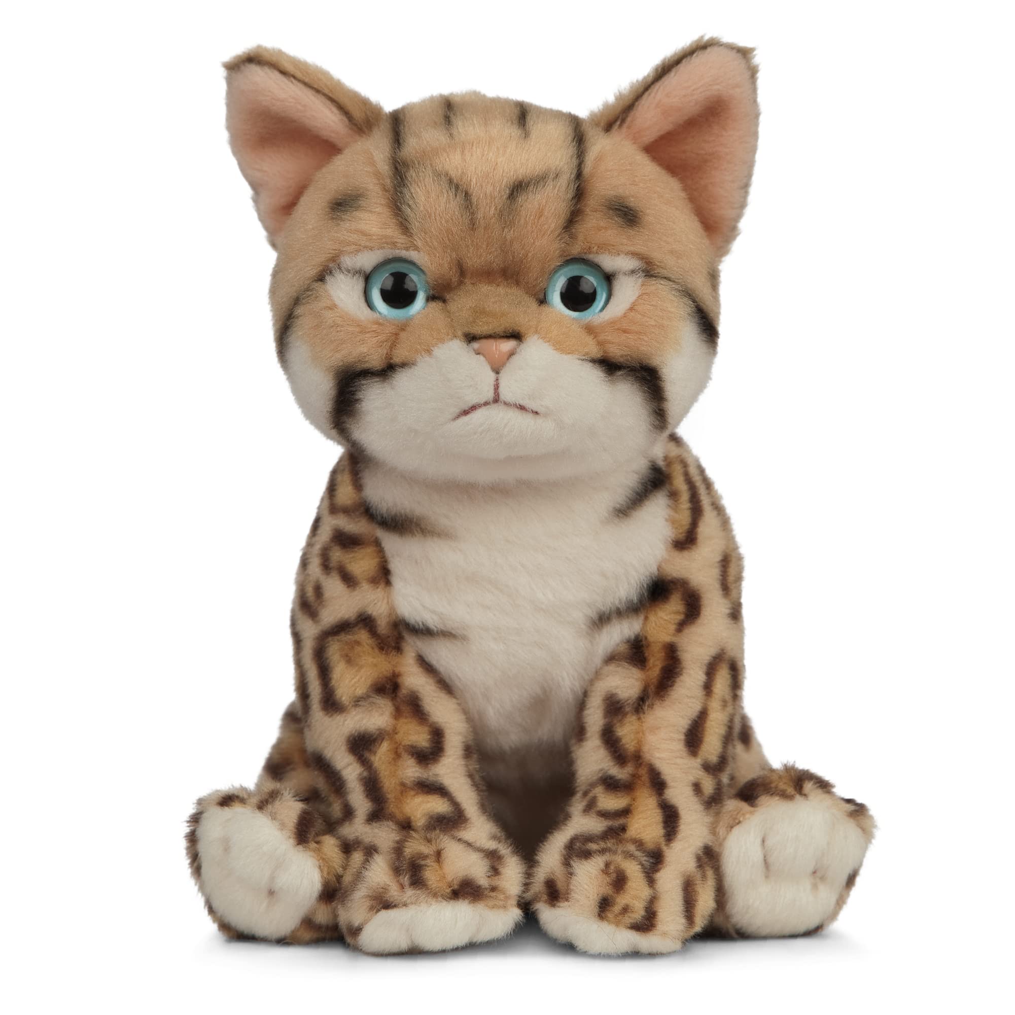 Living Nature Bengal Kitten, Realistic Soft Cuddly Cat Toy, 16.5cm, Brown