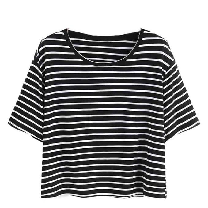 remera a rayas blanca y negra mujer