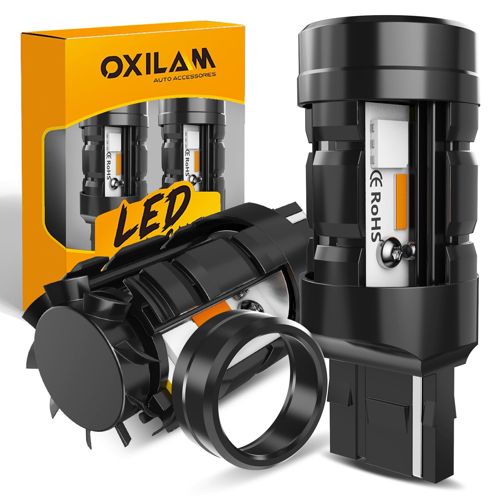 OXILAM 2026 Upgraded 7443 7440 LED Bulb Amber with