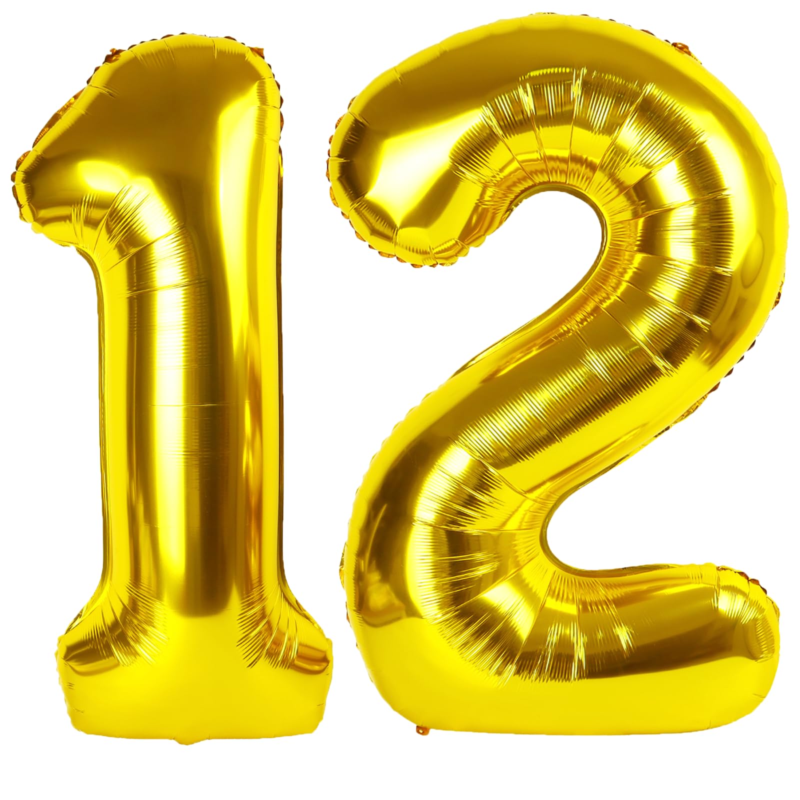 Photo 1 of 40 Inch Gold Balloon Number 12 Balloon,Jumbo Mylar Foil Helium Balloon for 12 Birthday Digital Balloons for Birthday Party,Wedding Anniversary Party Decorations