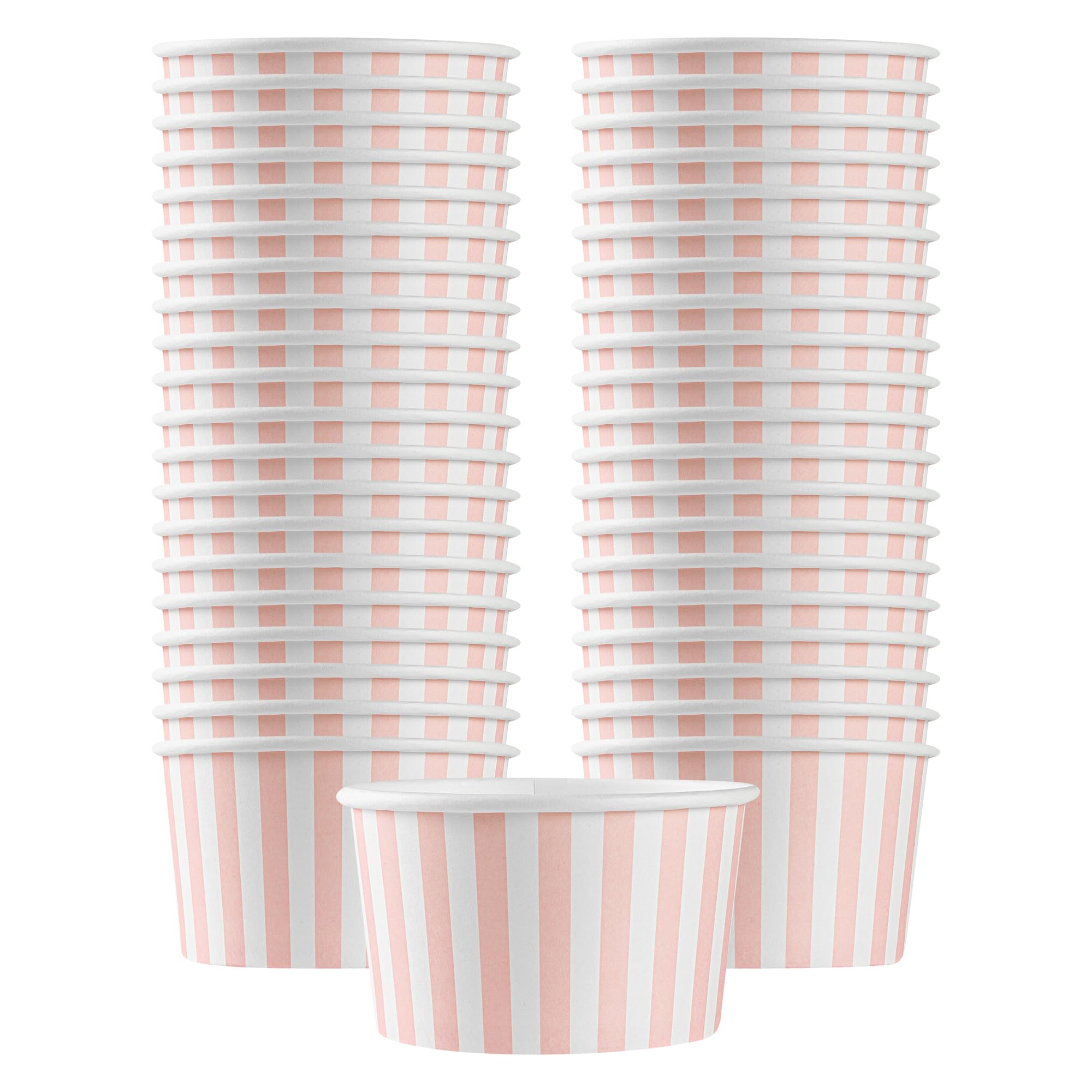 Photo 1 of Restaurantware-Coppetta 12-Ounce Dessert Cups, 50 Disposable Ice Cream Cups - Lids Sold Separately, Sturdy, Pink And White Paper FroYo Bowls, For Hot And Cold Foods, Perfect For Gelato Or Mousse
