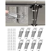 Fizzest Sofa Connectors to Make Sectional Stay，Keep Sectional Couch Together，Modular Clamps，Sectional Couch Hooks Clips Bracket to Hold in Place，Furniture Connectors (1 Box of 8 Pieces)