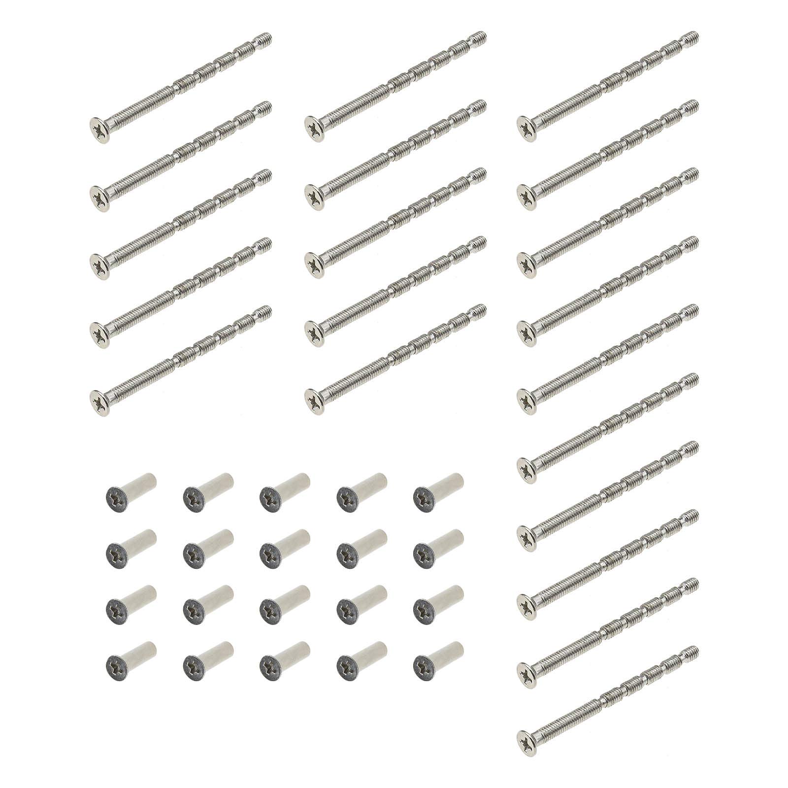 YINETTECH 20 Sets of M5x60mm Snap Off Screw Universal Metal Connecting Sleeve Screws Bolts for Door Handles Connecting Box Escutcheons