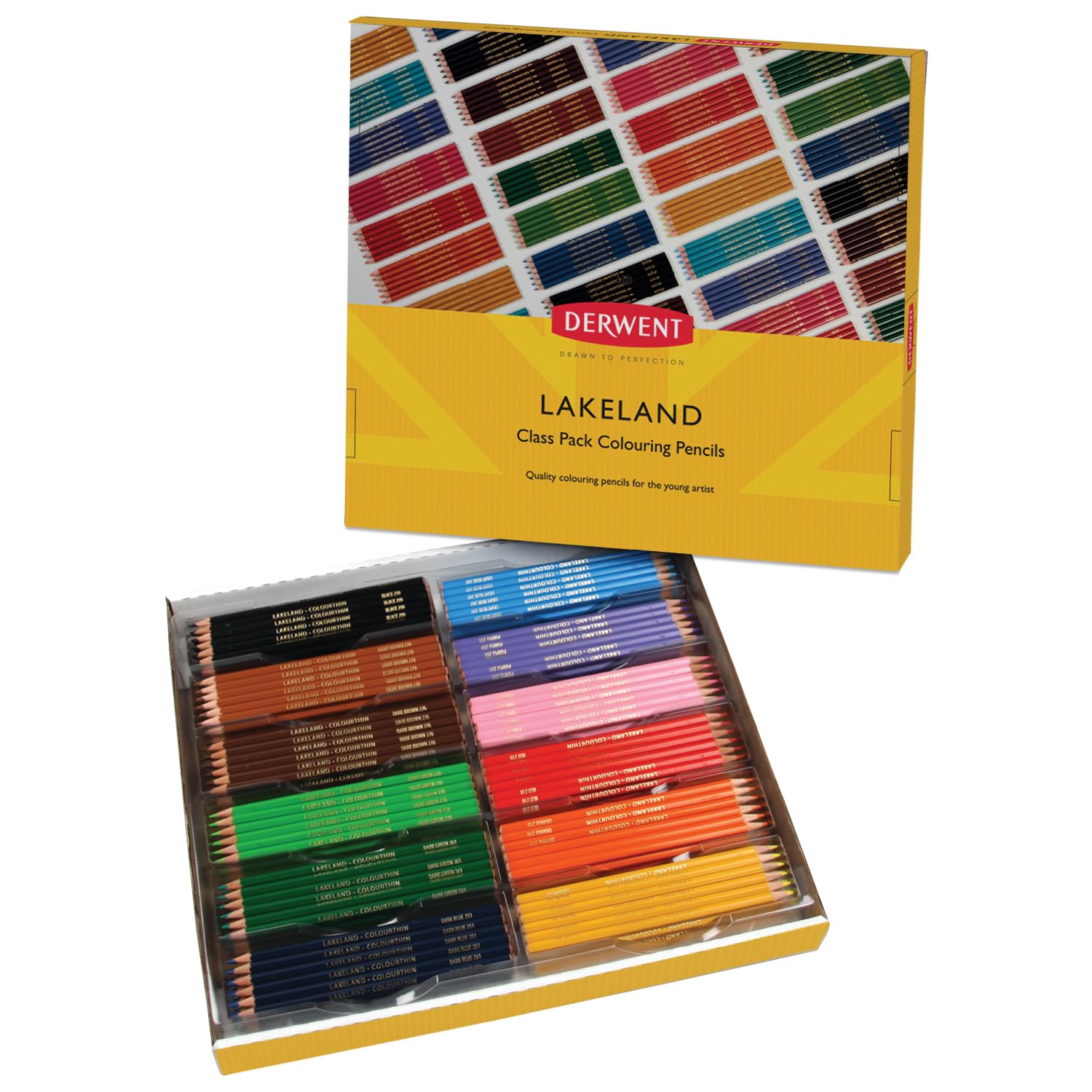Derwent Lakeland Colouring Pencils for Kids - School Pack of 360 Colourthin Coloured Pencils, Kids Colouring Pencils for Arts and Crafts, Assorted Colours, Class Pack, School Supplies, Bulk Pencil Set