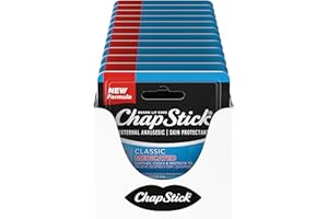 ChapStick Classic Medicated Lip Balm Tubes, Chapped Lips Treatment and Skin Protectant – 0.15×12 Oz