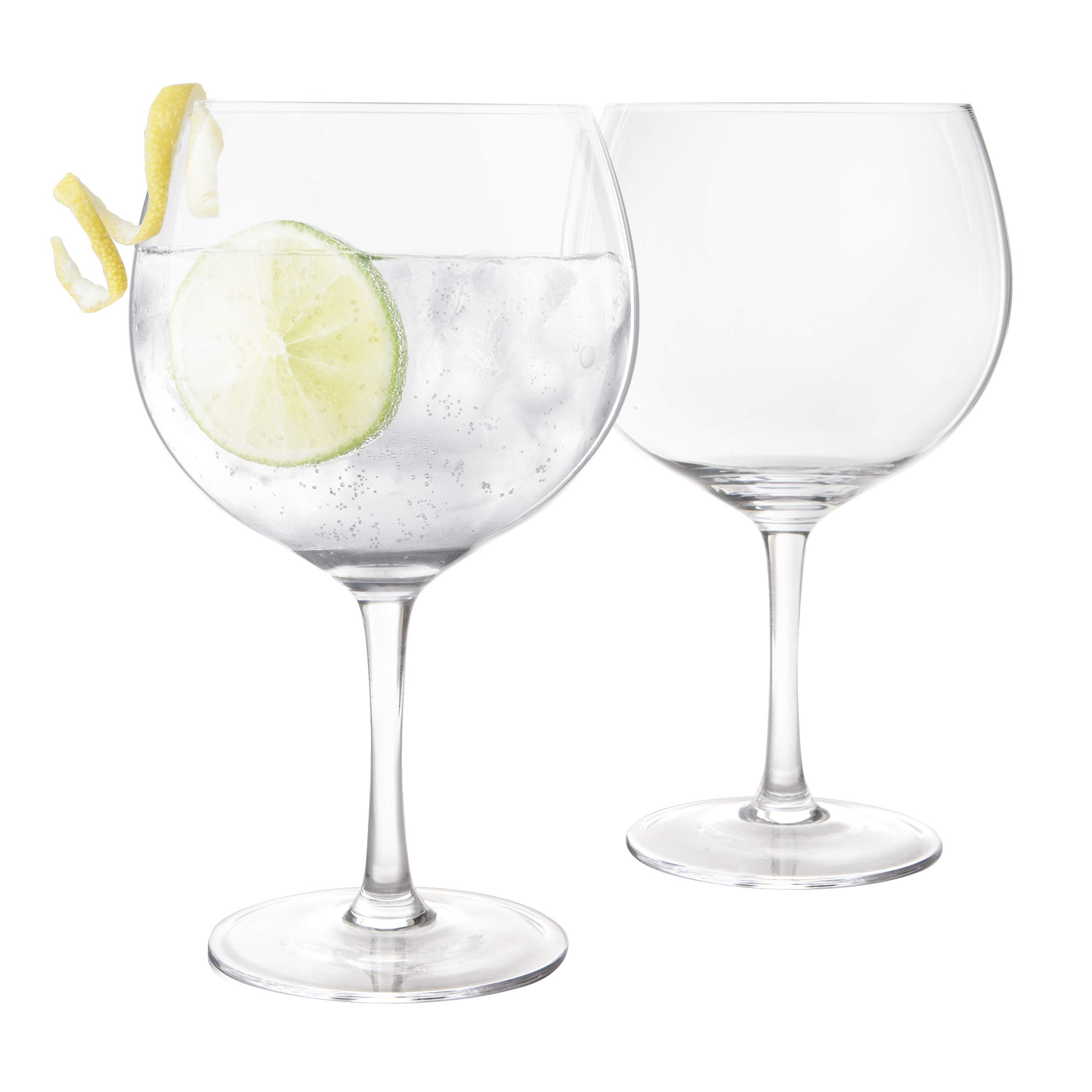 Final Touch 100% Lead-Free Crystal Large Copa Gin and Tonic Glasses Balloon Glass Made with DuraSHIELD Titanium Reinforced for Increased Durability G&T Glassware Set 400ml - Pack of 2