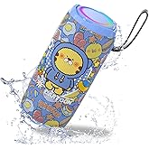 Portable Bluetooth Speaker with Lights, IPX5 Waterproof, Stereo Sound Loud, Small Wireless Speaker , TWS Pairing, BT5.3，20H Long Playtime, for Home/Party/Beach/ Outdoor, White Elephant Gifts (Blue)