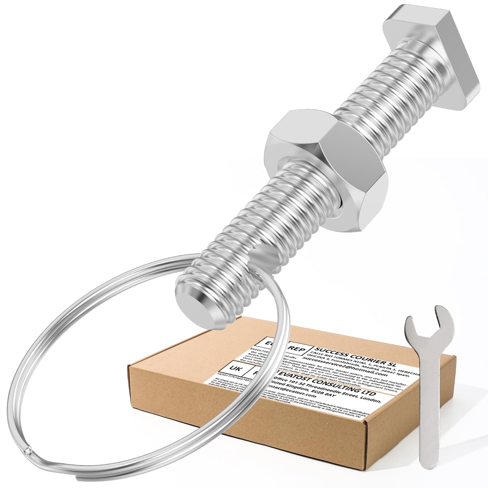 20-Pack Cropped Head Greenhouse Bolt and Ring Sets, Create Tying Points Accessories, Aluminium Bolts, Stainless Steel Nut