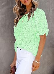 Dokotoo 2025 Summer Tops for Women Crew Neck