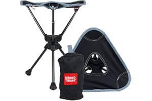 GRAND TRUNK Compass 360 UC Swivel Stool - Ultra-Compact 260lb Capacity Portable Seat for Camping, Travel & Outdoors (Sea Black)