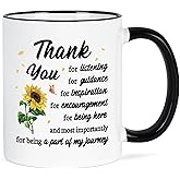 Maustic Thank You Gifts for Women - Appreciation for Teacher, Coworker, Friends, Boss, Mentor - Farewell Gift - 'Thank You for Being a Part of My Journey' Mug, 11 Oz