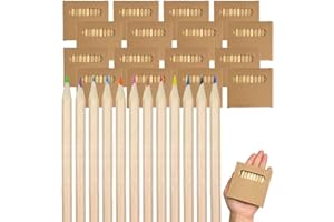 FODMANTAKIN 600Pcs Mini Colored Pencils Bulk Pre-Sharpened Short Art Pencils for Classroom, Party Favors & Wedding Goodie Bags,12 Assorted Colors- 3.5 Inch Kids Coloring Supplies in Kraft Gift Boxes (600)