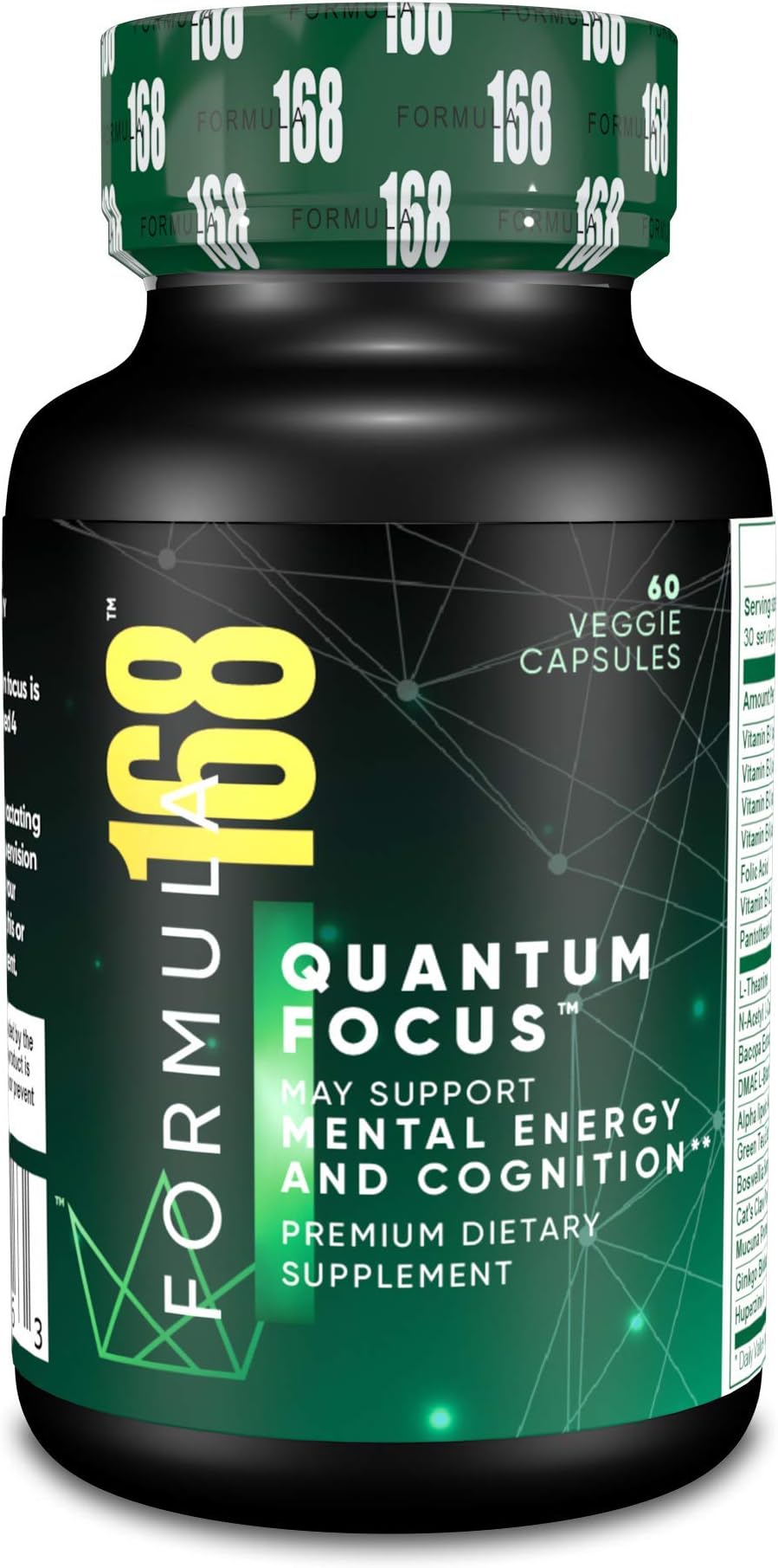 Formula168 - Quantum Focus (60 Veggie Caps) Brain Booster Nootropic Supplement for Memory, Focus, Learning & Motivation | Pharmacist Formulated Super Blend Includes DMAE, L Theanine & More