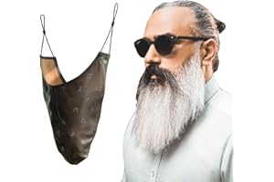 Kenllas 100% Mulberry-silk Beard Bandana - Large Adjustable Beard Bonnet for Men