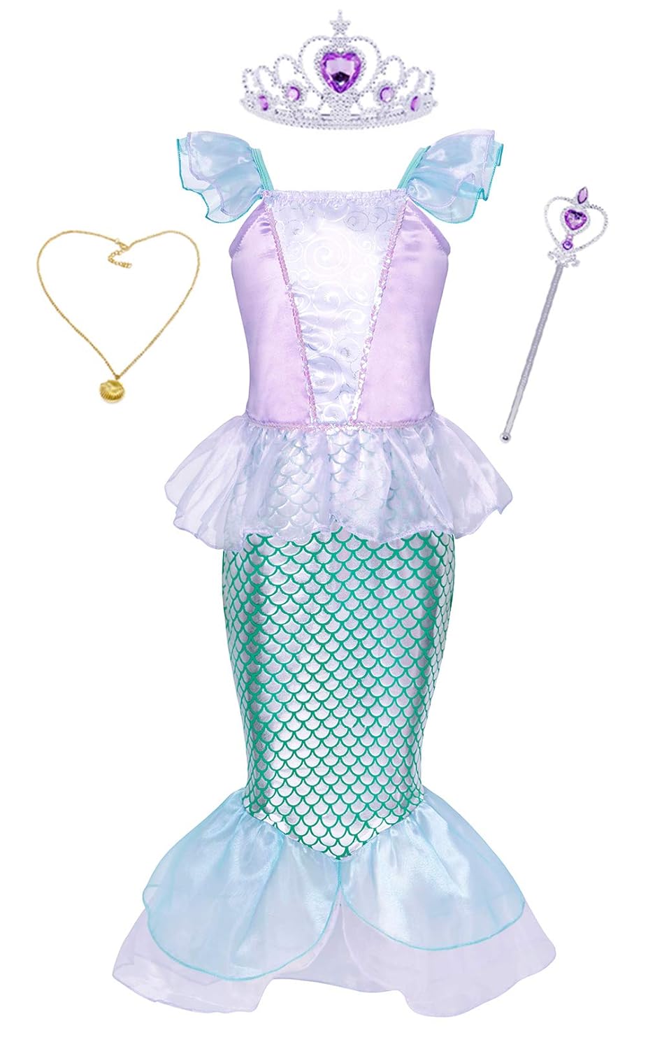 Buy AmzBarley Girls Mermaid Costume Princess Halloween Cosplay Dress Up