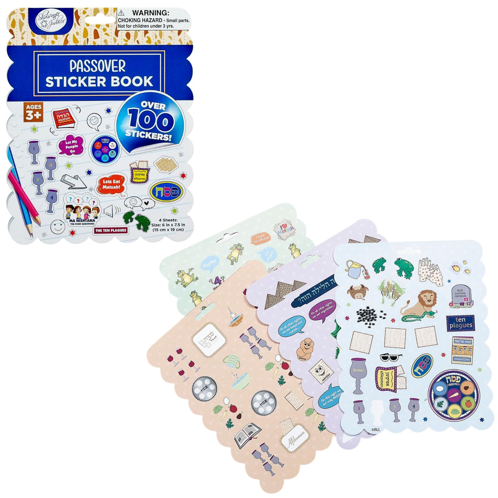 Photo 1 of Rite Lite Passover Seder Sticker Book – 100+ Stickers, 4 Pages of Pesach Holiday Fun, Perfect for Scrapbooking, Arts & Crafts, and Holiday Decor