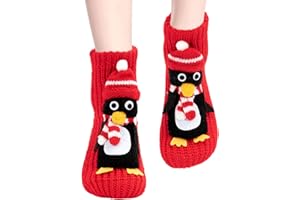 Floor Carpet Socks, Casual Thick Knit Cute Animal Socks, Non-slip Warm Funny Slippers Sock for Women Household Christmas Nove