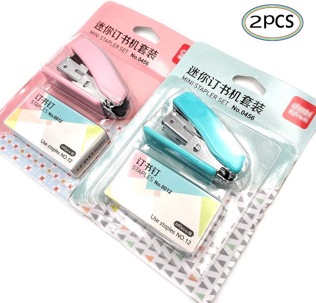 Deli Mini Hefter Im Panda-Design – Inkl. Klammerentferner & 1000 Klammern | Für Bis Zu 12 Blatt