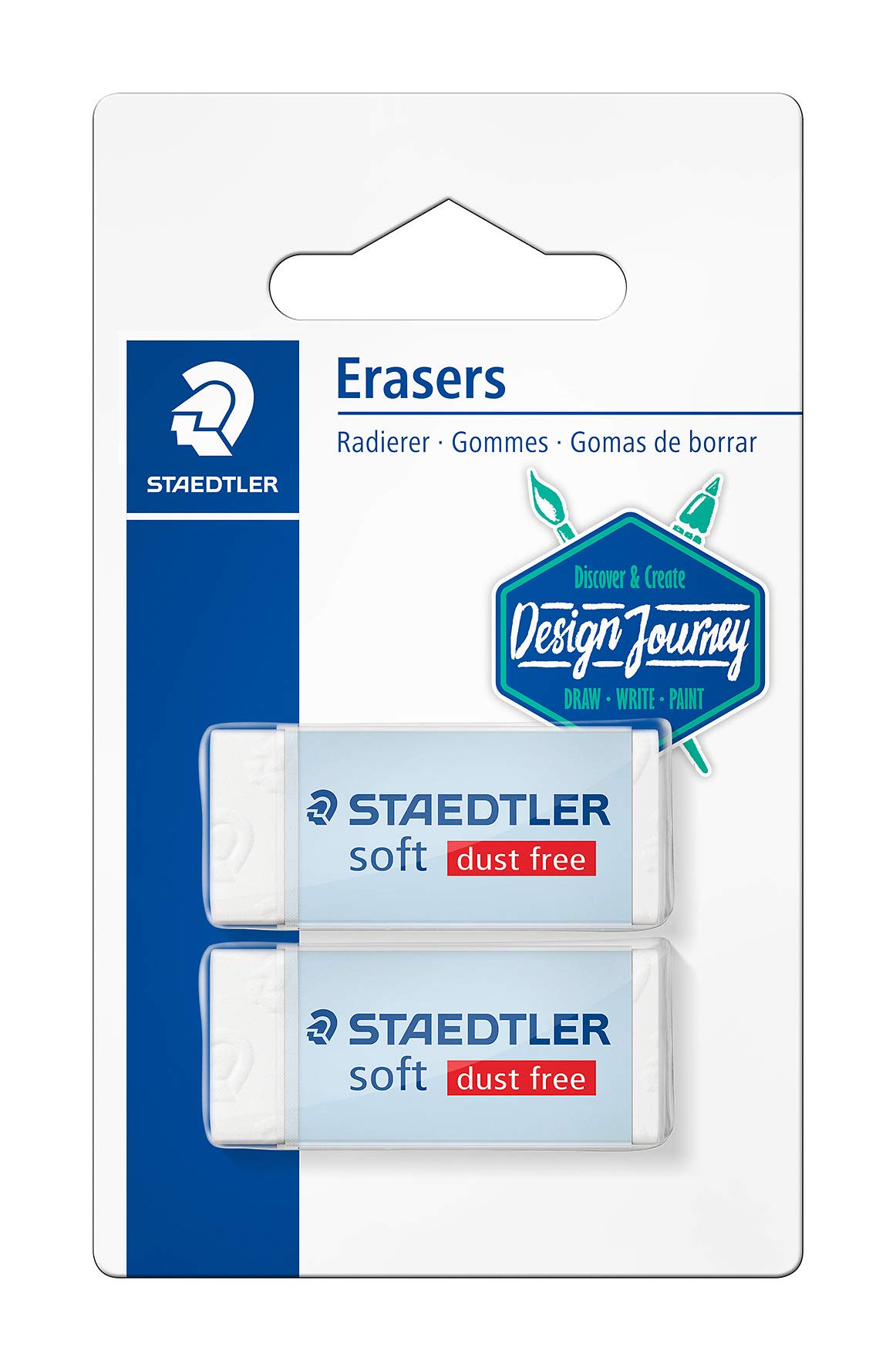 STAEDTLER Soft 526 S30 White Eraser - Blister with 2 Soft Eraser