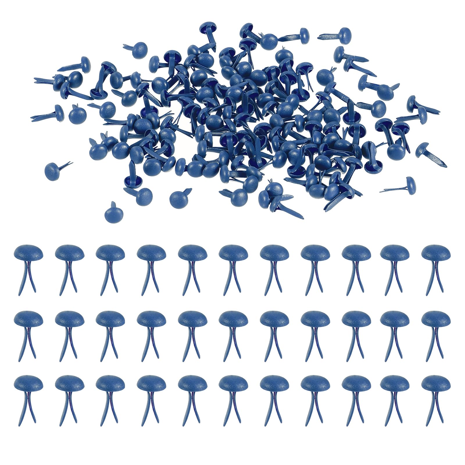 PATIKIL Paper Fasteners, 300 Pcs Mini Metal Round Head Fastener Split Pins for Craft Art Scrapbooking DIY Pins Supplies, Dark Blue 0.3"x0.18"