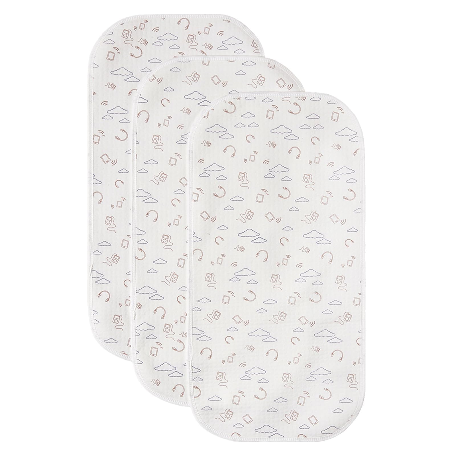 3 Pack Larger Softer Changing Pad Liners Waterproof Cotton Flannel Washable Reusable Changing Table Cover Liners Baby Diaper Changing Mat Sheet 11.8x23.6 inch