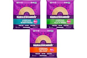 MARIA AND RICARDO'S Maria & Ricardo's KETO Tortillas | Variety Pack | Low Carb | Grain Free | Paleo | Non GMO | Vegan | Gluten Free | KETO Certified Tortilla Wraps. (3 Pack, 6 Tortillas per Pack) 5.5" aprox