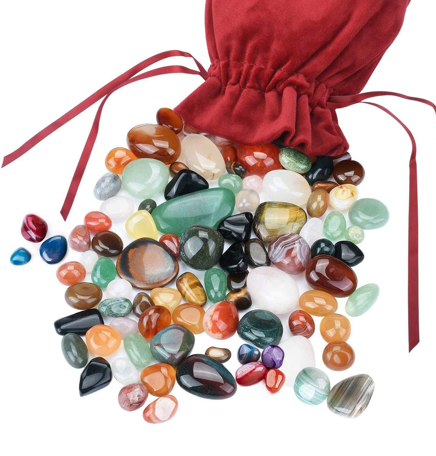 Nutmanel Beautiful Natural Stones Multicolor Agate Stone for Home Decoration, Healing Stones, Vase Filler, Pool Bottom Decoration 180g