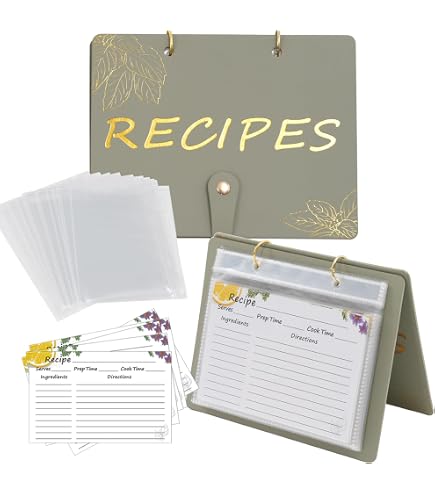 recipe card plastic sleeves Amazon.com: 20 Pack of Recipe Card Page Protectors, Clear Refill Sheets  Recipe Organizer for 3 Ring Binders, 4" x 6", 2 Pockets Per Page, Holds 4  Cards Per Sheet, Perfect for Recipe