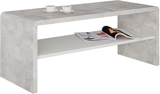 Caro Mobel Tv Lowboard Couchtisch Fernsehtisch Lenni In Betonoptik Mit Ablagefach In Weiss 100 X 40 X 40 Cm Amazon De Kuche Haushalt