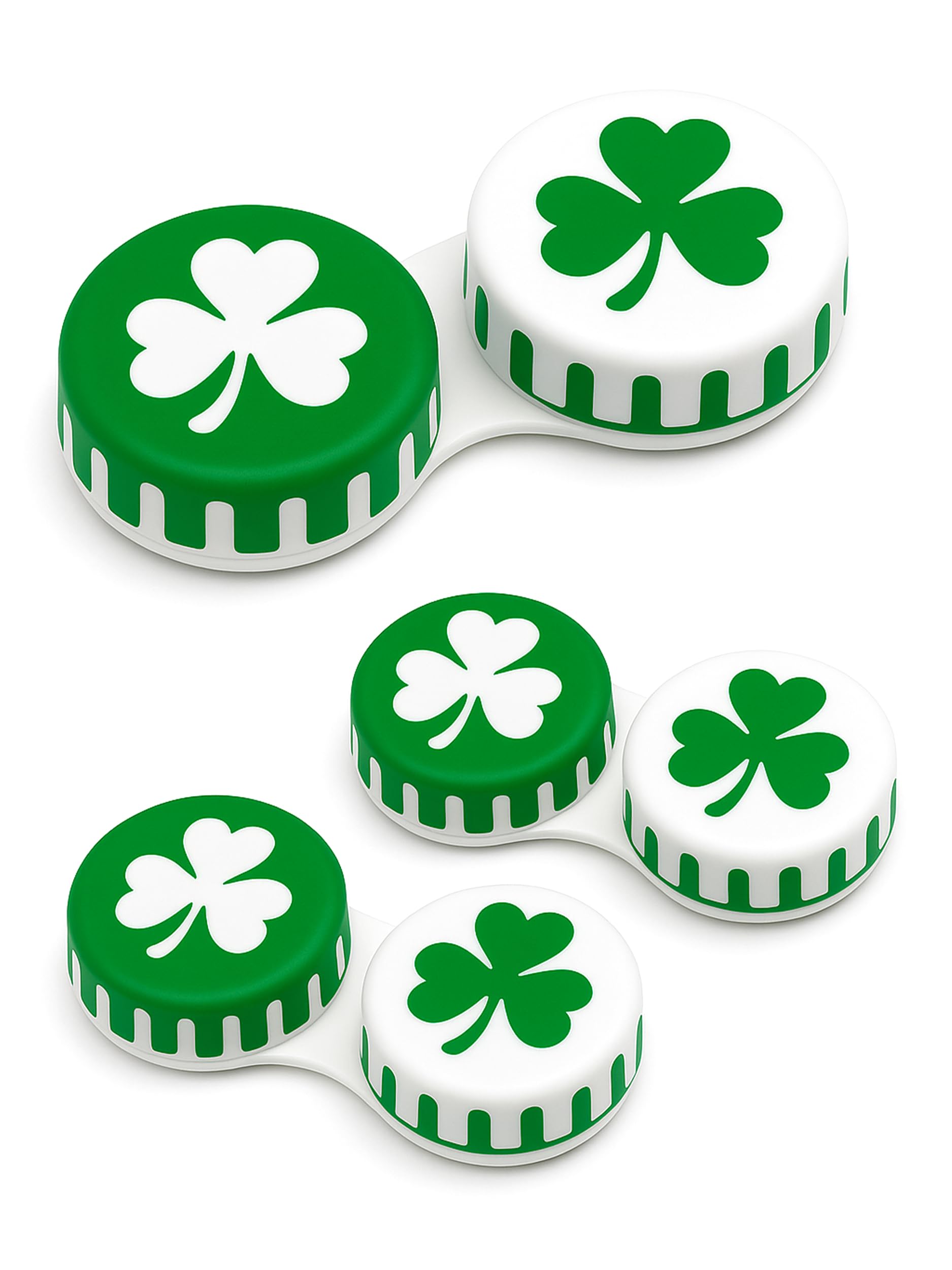 SPORTS WORLD VISION Seasonal Fun Contact Lens Cases Cute Screw Top Travel Storage Contact Lens Box L/R Eyes Holder Container, Outdoor Mini Contact Lens Storage case, 3 Cases in Same Style (Irish)