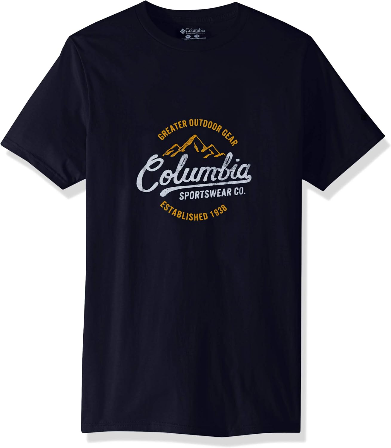 Columbia Apparel Men's Graphic TShirt, Colombia Navy/Volt, X Large