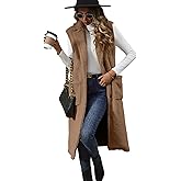 IDEALSANXUN Womens Long Fleece Vest Tops Fall Winter Casual Sleeveless Sherpa Jacket Outerwear