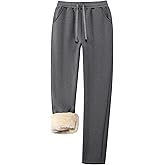 Flygo Womens Warm Fleece Pants Sherpa Lined Sweatpants Active Running Joggers Pants