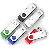5 X mosDART 32GB USB 2.0 Flash Drive Swivel Bulk Thumb Drives,Black/Blue/Red/White/Green(32GB,5pack MIX Color)