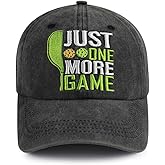 Pickleball Hats for Men Women, Funny Adjustable Embroidered Just One More Game Baseball Cap