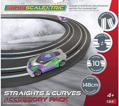 Scalextric Micro Track Extension Pack - 6 Straights & 4 Curves 148cm
