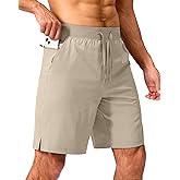 Soothfeel Men's Running Shorts with Zipper Pockets 9"/ 7"/ 5" Lightweight Basketball Gym Workout Athletic Shorts