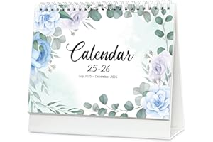2025-2026 Desk Calendar, 18 Months - Size 8.66X7.08 inch, from July 2025 to December 2026, Perfect for Organizing for Office 