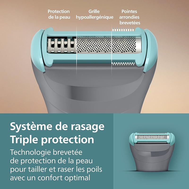 Bodygroom série 3000 - Tondeuse pour hommes avec Triple protection, taille des poils et rasage des zones intimes, rasage de près qui respecte la peau, 100% étanche, autonomie 80 min, BG3480/15