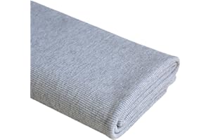 TinaKim Rib Knit Fabric, Waistbands Collar Sleeve Cuffs Trim Material (Grey 60, 43x8in)