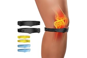 FORTEMOTUS Patellar Tendon Support Strap - Silicone Patella Knee Brace for Teenager, Youth, Women & Men - Osgood Schlatter Knee Band for Tendonitis Jumpers Running Sports Basketball Volleyball, 2 Pcs, Black, S&M