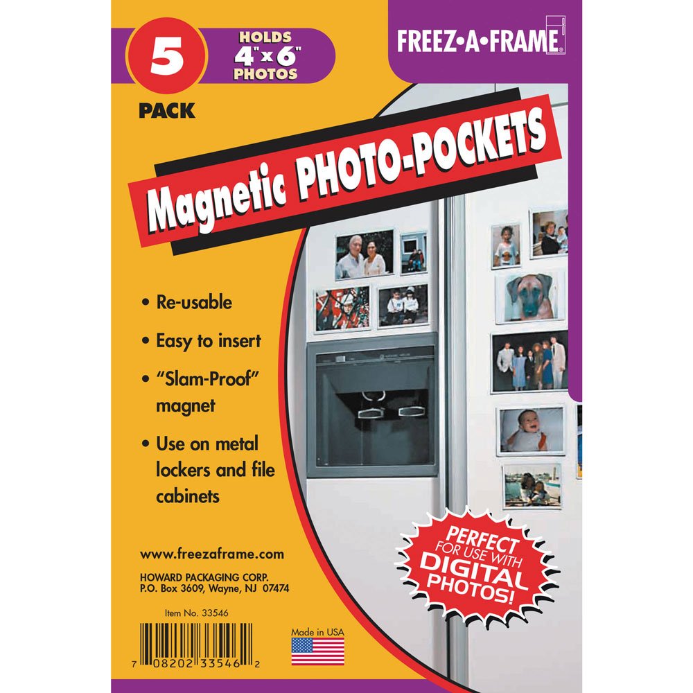 Set Of 5 Freez-A-Frame, Magnetic 4" x 6" Photo