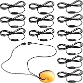 Hicarer 12 Pieces Breakaway Necklaces Replacement Necklace Cords with Breakaway Clasps, Nylon Cords and Safety Clasps for Chew(Black)