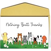 Oamiolek Funny Dog Thank You Card for Dog Owner, Cute Dog Appreciation Card for Him Her, Humor Dog Thanks Card for Friend Boss Nurse Teacher, Nothing Butt Thanks Card