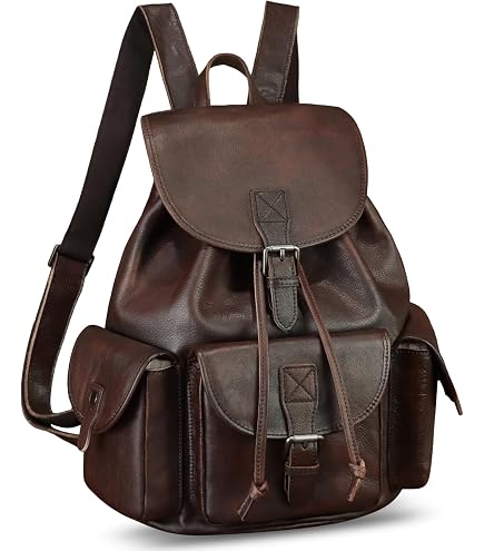 BRASS TACKS Leathercraft Leather Backpack for Men Vintage Handmade Rucksack