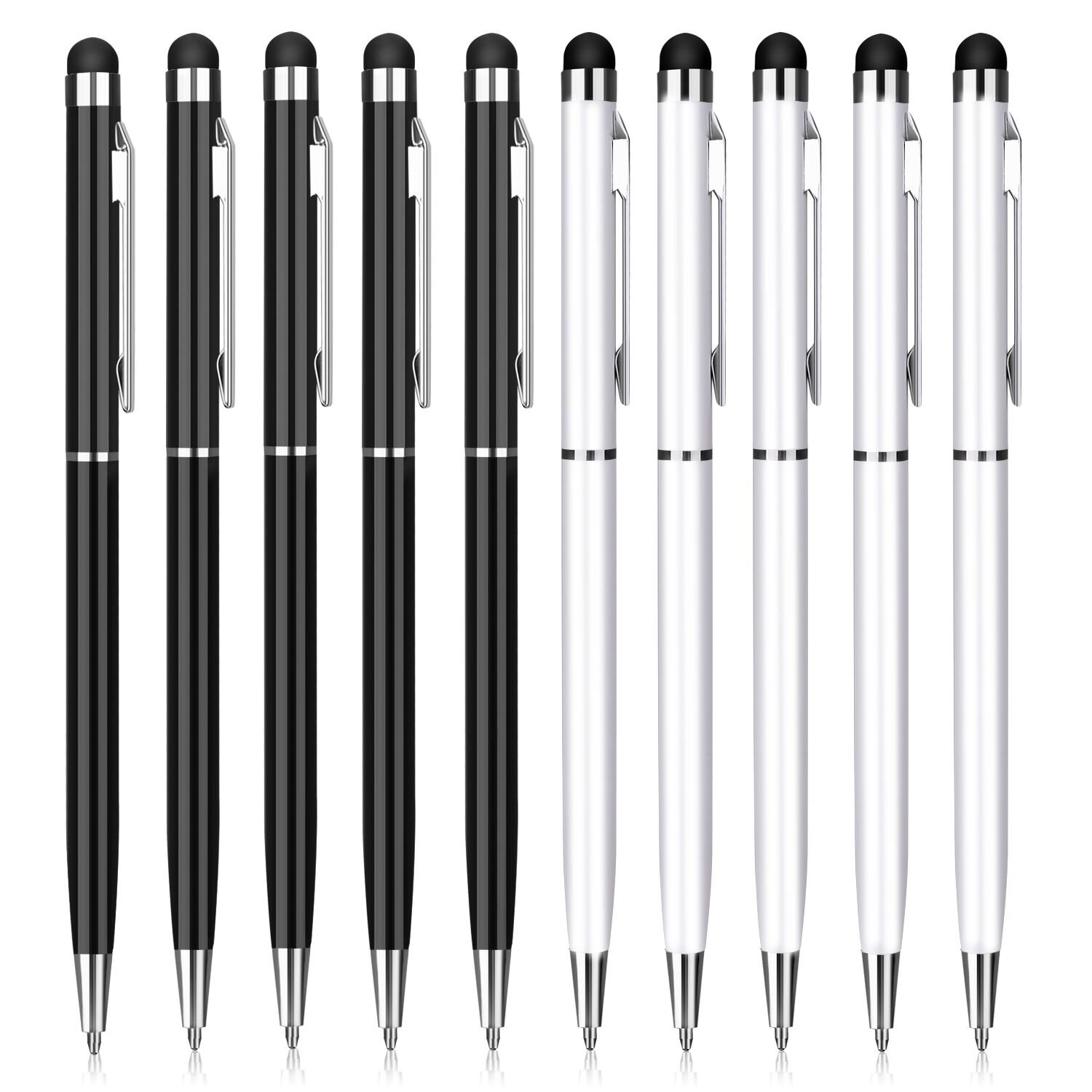 Stylus Pen,Proking 2 in 1 Capacitive Stylus Ballpoint Pen for Universal Touch Screens Devices Stylus Pens for iPad,iPhone,Kindle,Samsung,HTC,Tablets (Black,White)