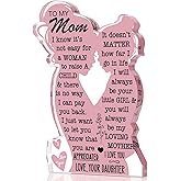 Mom Gifts Valentines Birthday Gifts from Daughter, Mom Birthday Gift Ideas Cool I Love Mom Best Mom Ever Gifts New Mom Single Mom Christmas 2025 Mother's Day Easter Gift Acrylic Plaque Sign