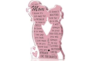 LUOHERE Mom Gifts Mothers Day Gifts from Daughter, Mom Birthday Gift Ideas Cool Easter Day Gifts for Mom I Love Mom Best Mom Ever Gifts New Mom Single Mom Christmas 2025 Mother's Day Gift Acrylic Plaque Sign