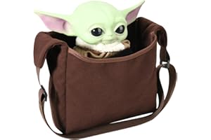 Beautyflier Cosplay Carrying Satchel Bag Compatible with Din Grogu Plush Toy, Stuffed Animal Character Vintage Cartoon Props Shoulder Crossbody Bag for Kids Movie Fans,Toy Not Included