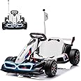HyperMoto 36V Electric Go Kart for Kids, Licensed BMW Battery Powered Drift Racing Go Kart, 7.5 MPH Drift Kart with 400W Powerful Motor, Kids Race Pedal Go Karting Car w/Adjustable Speed, White